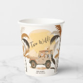 Twee wilde Safari Oerwouden 2e Verjaardag Papieren Bekers (Voorkant)