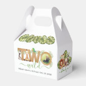 Twee wilde safaridieren 2e verjaardag Oerwoud Foto Bedankdoosjes (Voorkant Zijde)