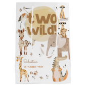 Twee wilde safaridieren kinder tweede verjaardag medium cadeauzakje (Achterkant)