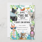 Twee wilde safari's 2e verjaardag kaart (Voorkant)