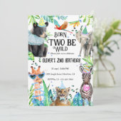 Twee wilde safari's 2e verjaardag kaart (Staand voorkant)