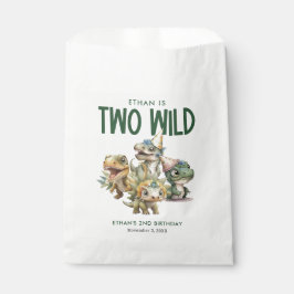 Twee wilde Schattigee dinosaurus 2e verjaardagsfee Bedankzakje