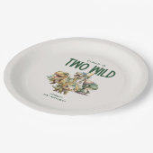 Twee wilde Schattigee dinosaurus 2e verjaardagsfee Papieren Bordje (Gekanteld)