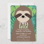 Twee wilde Schattigee luiaard Kinder tweede verjaa Kaart (Voorkant)