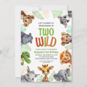 Twee wilde Schattigee Safari Animal Child's 2e ver Kaart (Voorkant)