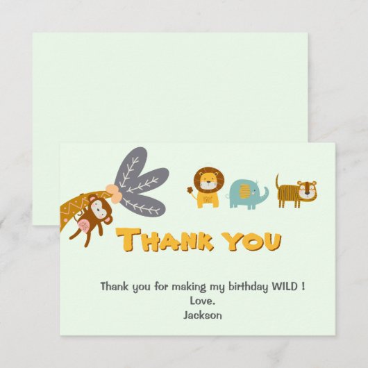 Twee wilde Schattigee safaridieren van de tweede v Bedankkaart (Voorkant / Achterkant)