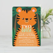 Twee wilde Schattigee tijger Kinder tweede verjaar Kaart (Staand voorkant)
