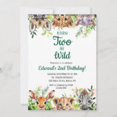 Twee wilde Schattigee Waterverf Safari dieren Verj Kaart (Voorkant)