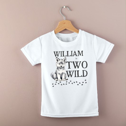 Twee wilde Schattigee wolf cub woodlands verjaarda Kinder Shirts