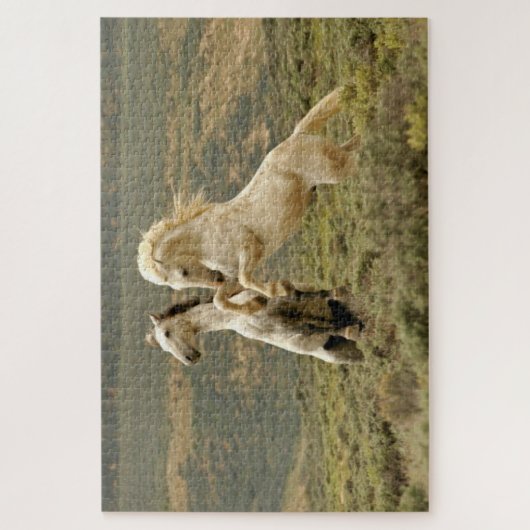 Twee Wilde Stallianties vechten Legpuzzel (Verticaal)