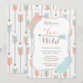 TWEE Wilde Tribal Pijlen Tweede Verjaardagsfeestje Kaart (Voorkant / Achterkant)