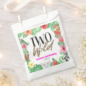 Twee Wilde Tropische Dierenpartij 2e verjaardag Bedankzakje (Geknipt)