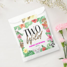 Twee Wilde Tropische Dierenpartij 2e verjaardag Bedankzakje