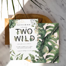Twee Wilde Tropische Groene 2e Verjaardag Kaart