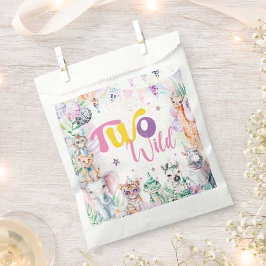 Twee wilde tropische safari dieren tweede verjaard bedankzakje (Geknipt)