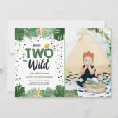 Twee wilde tropische safari gouden jongen tweede v kaart (Voorkant)