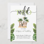 Twee wilde tweede Safari-dieren van de geboorte Kaart (Voorkant)