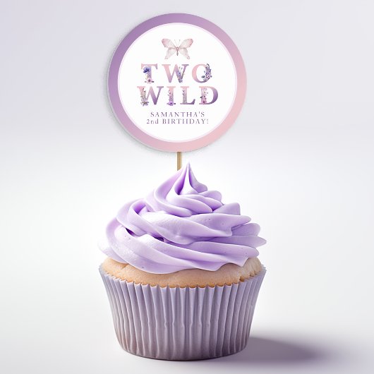 Twee Wilde Tweede Verjaardag Floral Party Sticker