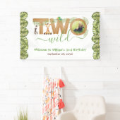 Twee wilde tweede verjaardag safari dieren foto ho spandoek (Insitu)