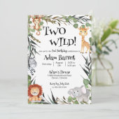 Twee wilde tweede verjaardag uitnodiging (Staand voorkant)