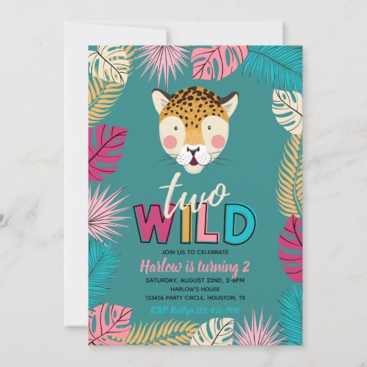 Twee Wilde Uitnodiging | Girl Two Wild Invitation (Voorkant)