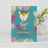 Twee Wilde Uitnodiging | Girl Two Wild Invitation (Staand voorkant)
