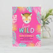Twee Wilde Uitnodiging | Girl Two Wild Invitation (Staand voorkant)