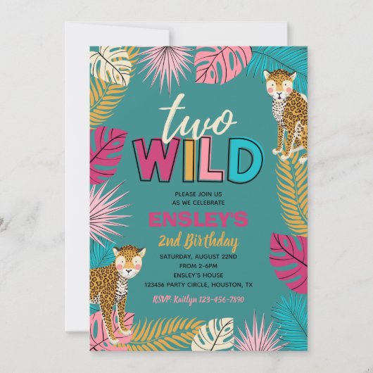 Twee Wilde Uitnodiging | Girl Two Wild Invitation (Voorkant)