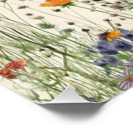 Twee Wilde Verjaardag - Boho Crème Wilde Bloem Pos Perfect Poster