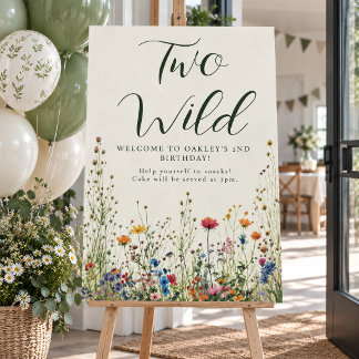 Twee Wilde Verjaardag - Boho Crème Wilde Bloem Pos Perfect Poster