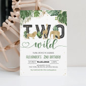 Twee wilde verjaardagsafari dieren Verjaardag Kaart