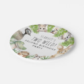 Twee wilde! Verjaardagsfeestje voor Aussie Animal Papieren Bordje (Gekanteld)