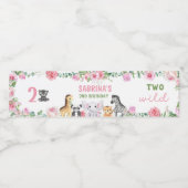 Twee wilde viering - Roze Dier Extravaganza! Waterfles Etiket (Enkel label)