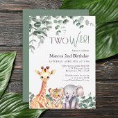 Twee wilde Waterverf safaridieren tweede verjaarda Kaart