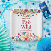 Twee Wilde Wildbloem Tweede 2e Verjaardagsfeestje Papieren Bordje (Feest)