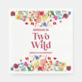 Twee Wilde Wildbloem Tweede 2e Verjaardagsfeestje Servet (Voorkant)