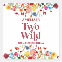 Twee Wilde Wildbloem Tweede 2e Verjaardagsfeestje