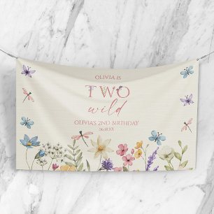 Twee wilde wilde bloemen 2de verjaardagsfeestje spandoek