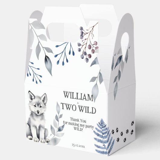 Twee Wilde wolf thema verjaardagsfeestje Bedankdoosjes (Geopend)