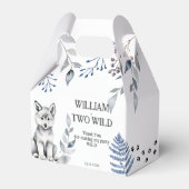 Twee Wilde wolf thema verjaardagsfeestje Bedankdoosjes (Voorkant Zijde)