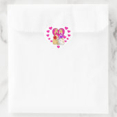 Twee windhonden roze hart en bloemen sticker (Tas)