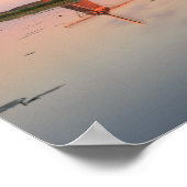 Twee windmolens met reflectie bij zonsondergang poster (Hoek)
