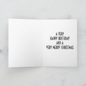 TWEE WISHES=HAPPY BIRTHDAY/MERRY CHRISTMAS FEESTDAGEN KAART (Binnen)