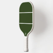 Twee witte accentstrepen vet groene achtergrond pickleball paddle (Links)