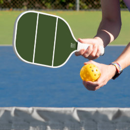 Twee witte accentstrepen vet groene achtergrond pickleball paddle