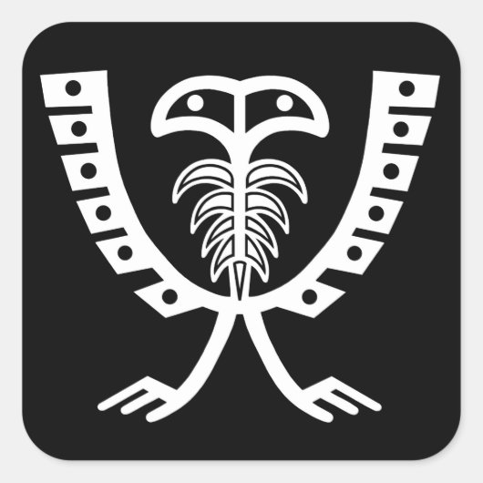 Twee witte adelaars vierkante sticker (Voorkant)