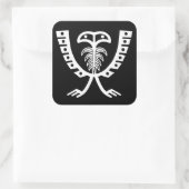 Twee witte adelaars vierkante sticker (Tas)