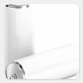 Twee witte blikjes vierkante sticker (Voorkant)