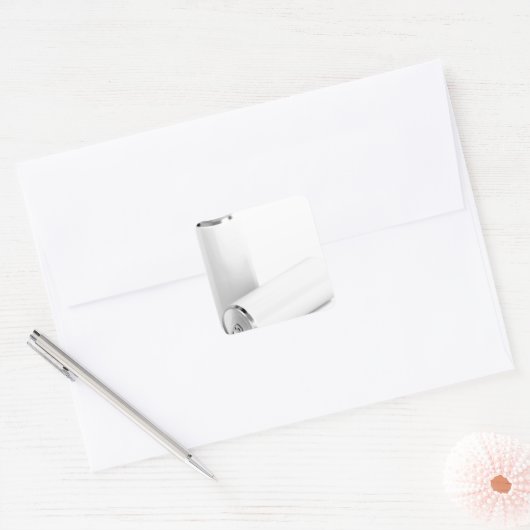 Twee witte blikjes vierkante sticker (Envelop)