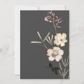 Twee Witte Bloemen op Grijs Modern Christelijk Bru Kaart (Achterkant)